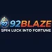 92blaze APK gaming platform logo banner featuring flaming badge and prediction channel graphics